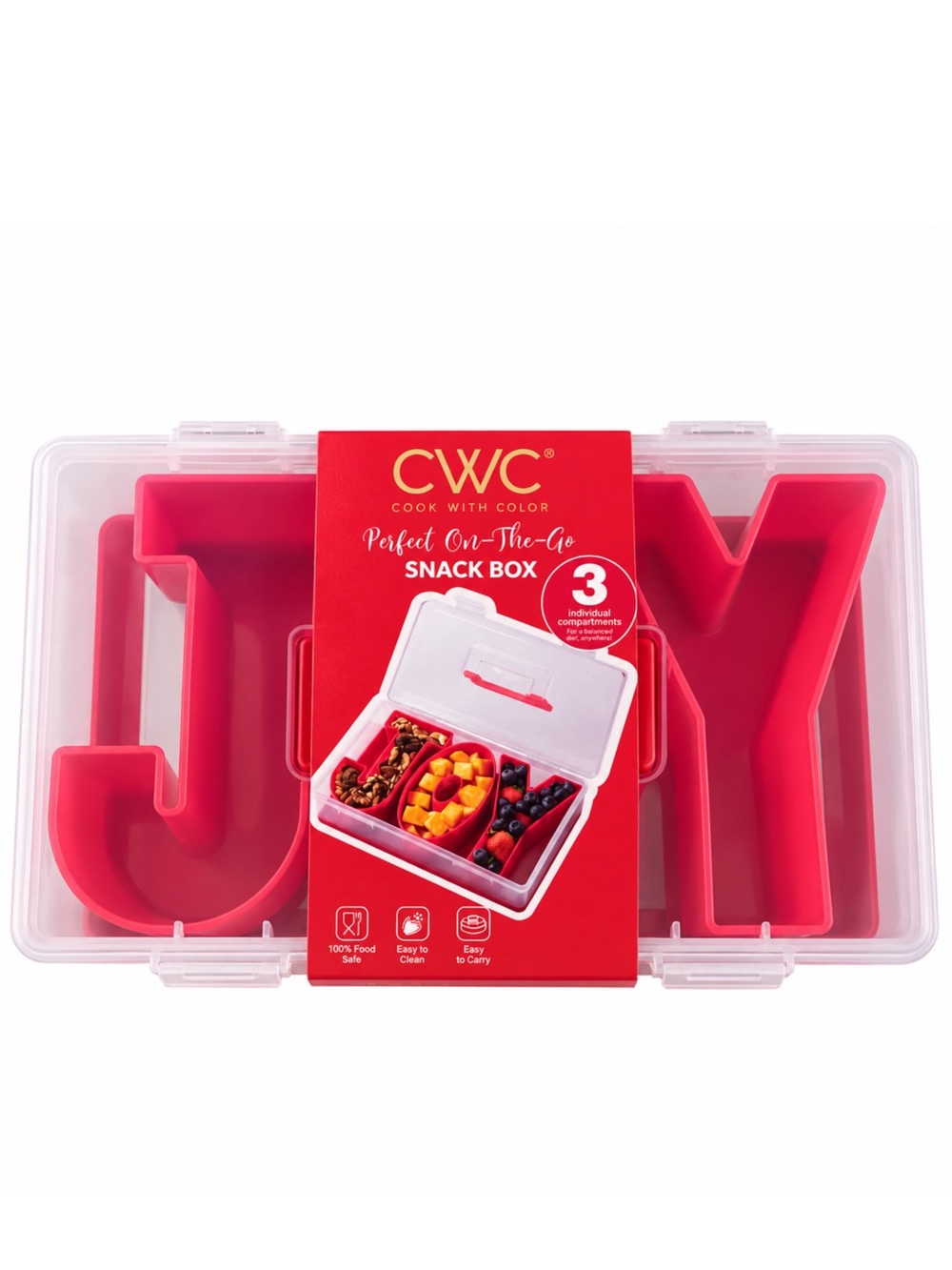 CWC Cook With Color JOY Snack Box – 3 Compartments – NWT